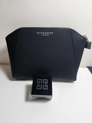 GIVENCHY PARFUMS Bolsa de Maquillaje Negra Crema Cara .24 Oz./Suero Mini 8" X 6" X 3".Nuevo Foto 1 de 4