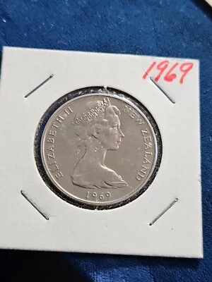 New Zealand 20 Cents 1969 Copper-Nickel ( KM#36) UNC  - Image 1 of 2