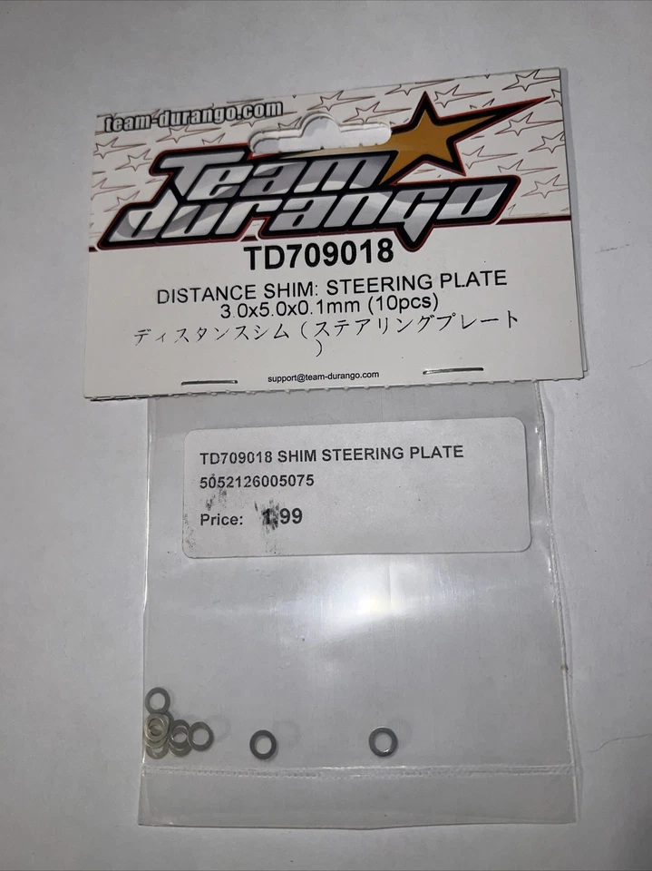 TD709018 DISTANCE SHIM: STEERING PLATE 3.0X5.0X0.1MM (10PCS) TEAM DURANGO - Image 1 of 1