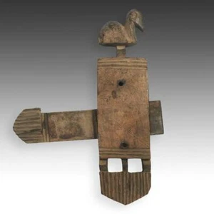 VINTAGE TÜRSCHLOSS GESCHNITZT HOLZ DOGON MENSCHEN MALI WESTAFRIKA 20. JH.  - Bild 1 von 6