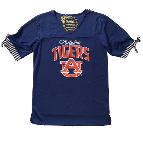 NEW Auburn Tigers War Eagle Shirt Size M Gameday Couture Short Sleeved V-Neck Cover