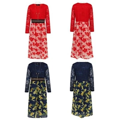 Girls Maxi Dress Kids Sequins Long Sleeve Holiday Abaya Islamic Top Eid Party - Image 1 of 4