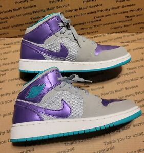 Air Jordan 1 Mid Phat Girls Boys Kids Youth Sneakers Shoes Size 5Y Clean