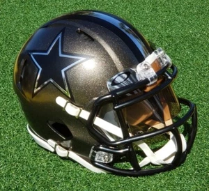 DALLAS COWBOYS "GOING DARK" CONCEPT  SPEED STYLE FOOTBALL MINI HELMET WITH VISOR - Picture 1 of 2