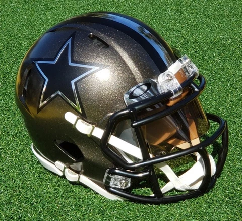 DALLAS COWBOYS "GOING DARK" CONCEPT  SPEED STYLE FOOTBALL MINI HELMET WITH VISOR Cover