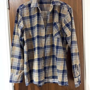 check shirt overshirt cotton size m button up casual oversized plaid flannel - Picture 1 of 8