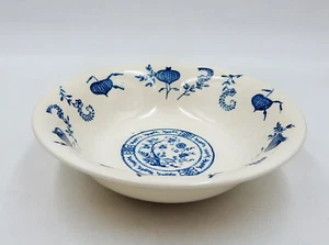 Blue Onion Pattern Coupe Cereal Soup Large Bowl 7 Inch Unmarked Scio Pottery - Picture 1 of 7