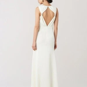 DVF Diane von Furstenberg Kimmy ivory formal maxi crepe gown long wedding new 0 - Picture 1 of 7