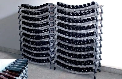 Cantina per Vino in Acciaio Inox e Legno Modulare Impilabile Livello Aggiuntivo - Immagine 1 di 3