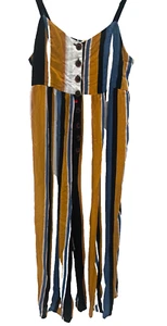 Jumpsuit urban outfitters size M multicolour stripe rayon womens - Picture 1 of 6