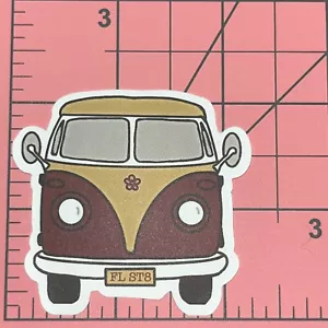 Tan Hippie Bus - Adesivo decalcomania vinile psichedelico bomba pace amore hippie viaggio - Foto 1 di 7