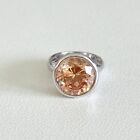 Endless Jewelry Designer 925 Sterling Silver Orange CZ Round Ring Charm Pendant