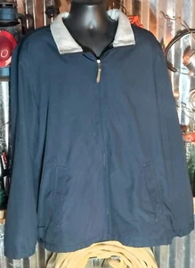 Nautica Jacket Men's XL Silky Soft Polyester Shell~ Fleece Lined~ Dark Blue VTG - Picture 1 of 14