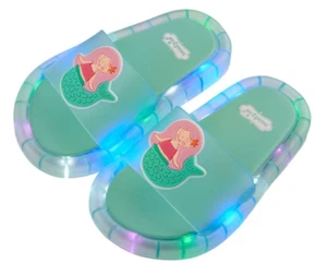 Mud Pie Toddler Girl Blue Light Up Mermaid Plastic Slide Sandals ML (4T-5T) NEW - Picture 1 of 1
