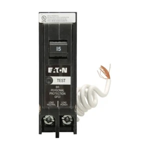 Eaton Cutler-Hammer 15 amps GFCI Single Pole Circuit Breaker BRN115GF - Picture 1 of 4