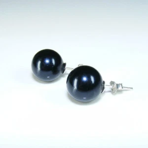 Bridal Hallmark 925 Sterling Silver 10m made with Swarovski Pearls Earring R/039 - Picture 1 of 3