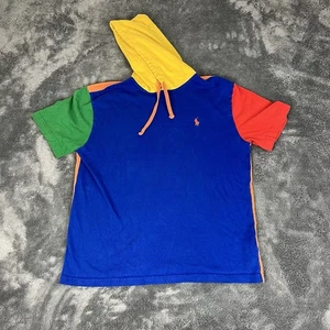 Polo Ralph Lauren Multi Color-Blocked Jersey T-Shirt Hooded Size Small - Picture 1 of 7