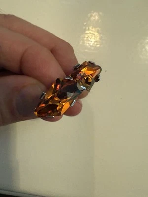 Gemelos Yves Saint Laurent LARGOS ÁMBAR Alto Pulido y Resina Transparente de Alta Calidad Foto 1 de 4