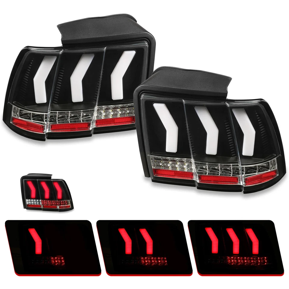 Luces traseras LED de señal secuencial para Ford Mustang 1999-2004 lámparas de freno 99-04 Foto 1 de 4
