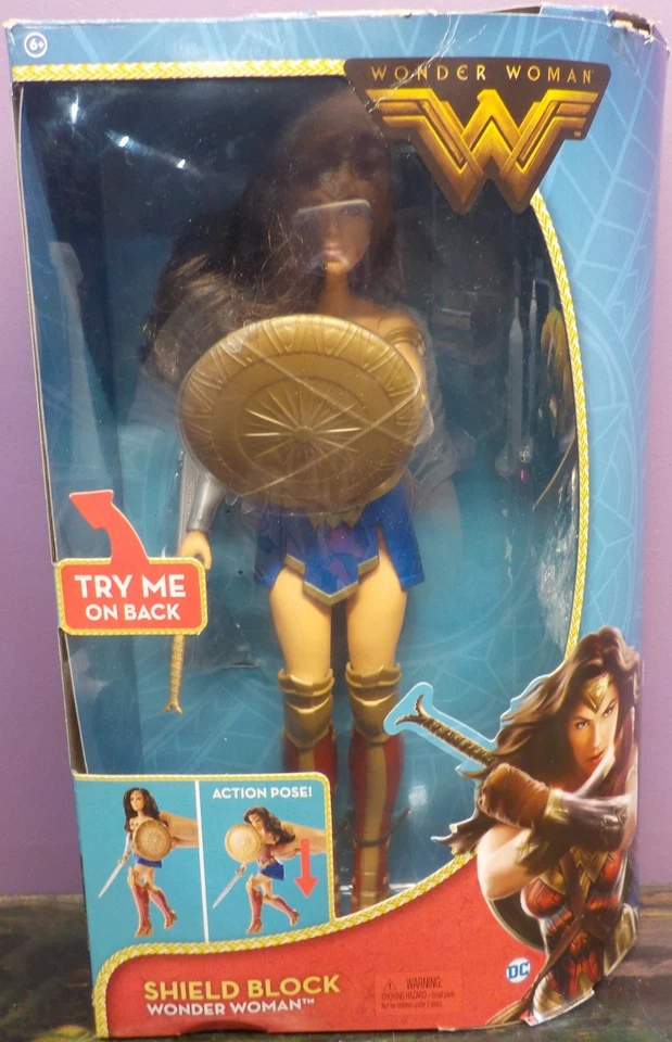 Wonder Woman Shield Block Doll Figure 12 Inches Mattel for Girls