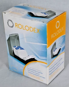 NUEVO archivo de tarjeta pequeña cubierta negra Rolodex caja abierta 250 tarjetas 67093 - Imagen 1 de 6