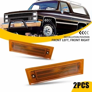2X Carcasa de luces de señalización laterales ámbar para 81-91 Chevy/GMC C/K 1500 2500 C10 C20 EC - Imagen 1 de 20