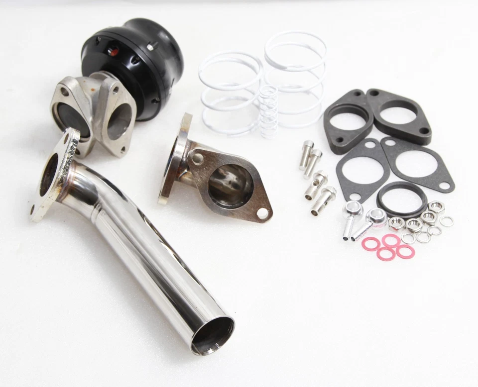 Exterior Azul 35/38MM ADJ. Turbo Wastegate + tubo de descarga + adaptador de entrada de codo Foto 1 de 4