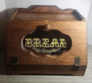 Portapane vintage in legno con finestra in vetro stencil tenero cura amorevole fattoria - Foto 1 di 5