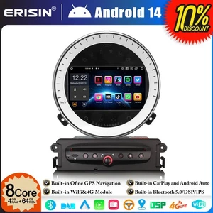 8-Core CarPlay Android 14 Car Stereo Sat Nav GPS Radio BMW Mini Cooper WiFi 64GB - Picture 1 of 21