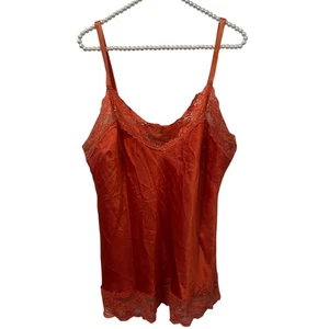 Ashley Stewart Camisole Damen 1X orange Spitzenbesatz Y2K Festival Lagenlook Boho Tank - Bild 1 von 6