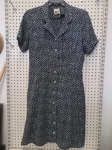 Vintage 80s Leslie Fay Floral Midi Dress Size 18 Cottage Cove Green Full Button - Picture 1 of 7