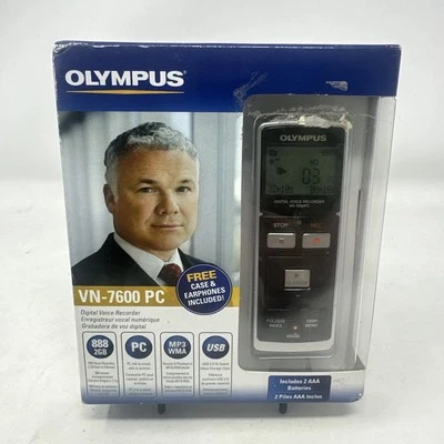 Olympus VN-7600PC Digital Voice Recorder 2GB MP3/WMA USB Includes Case Earphones - Image 1 of 4