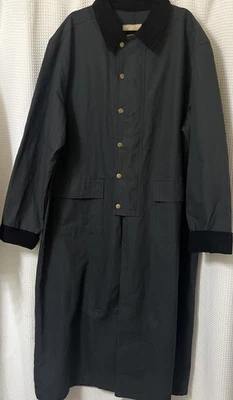 Vintage Scully Duster Coat Mens SZ XL Long Trench Charcoal Canvas Western Chores - Image 1 of 4