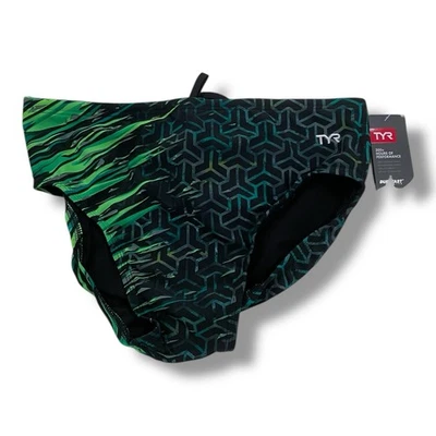 NUEVO TYR Synergy All-over Racer Braguita de Natación Patrón Verde y Negro Talla 38 Foto 1 de 4