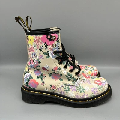 Botas Dr Martens para mujer 5 1460 8 agujeros punk gótico caprichoso floral pergamino Foto 1 de 4