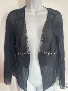 100% Silk M&S Embellished Open Sheer Cardigan - Picture 1 of 7