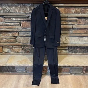 Eleganza Black by Giorgio Sanetti Schwarz 140 Stretch Nylon Slim Zwei Knopf Anzug - Bild 1 von 14