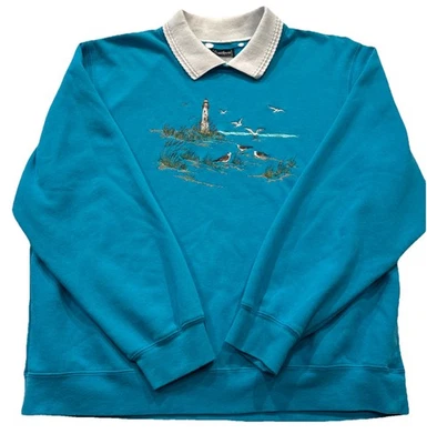 Sudadera De Colección Abuela/Cottagecore/Faro/Costa/Bordado Cuello  Foto 1 de 4