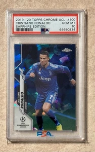 2019-20 Topps Chrome UEFA UCL Sapphire - Cristiano Ronaldo #100 PSA 10 - Bild 1 von 2