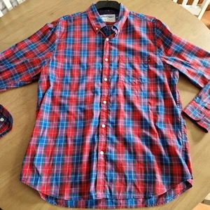 Camicia Chubbies Weekend Uomo Extra Large Rosso Blu Plaid Tasca con Bottoni - Foto 1 di 12