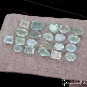 Lote de piedras preciosas sueltas sin calentar corte mezcla aguamarina verde natural 70,80 quilates/21 piezas - Imagen 1 de 9