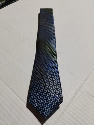 Corbata ajustada verde azul marino de 2,5 pulgadas de ancho con estampado estilo serpiente 100 % poli estándar para hombre  Foto 1 de 4