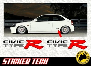 2x CIVIC NEUMÁTICO R ESTILO OEM EK EK9 1.6 B16B CALCOMANÍAS ADHESIVAS LATERALES PARA ADAPTARSE A HONDA - Imagen 1 de 2
