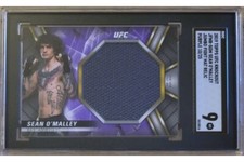 Sean O’Malley Relic Card 2019 Topps UFC Knockout Jumbo Fight Mat Purple /25 SGC9