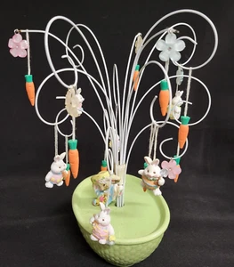 11 Zoll hoher Osterfrühlingsbaum 21 hängendes buntes Ornament Hase Karottenblume - Bild 1 von 15