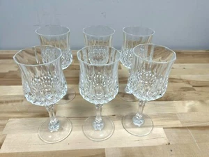 Cristal D'Arques Longchamp by Durand Crystal 8 oz Water Wine Goblets Set of 6 - Picture 1 of 5