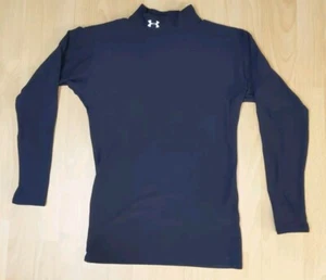 Under Armour Compression Shirt- Mens L Heat Gear Fitted Black Long Sleeve - Picture 1 of 7