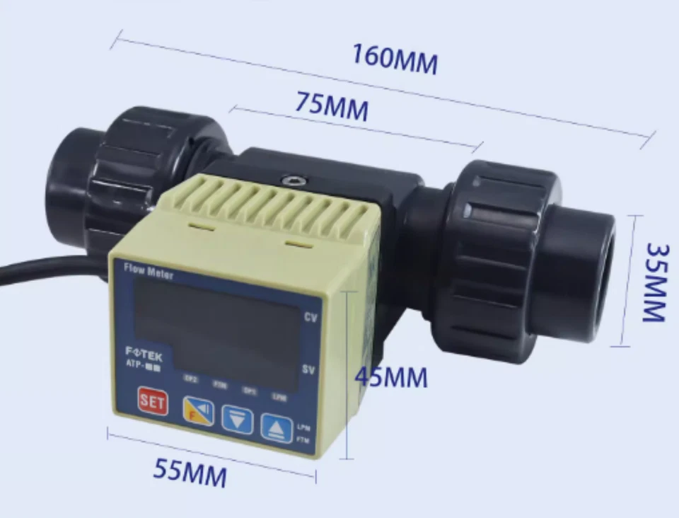 1PC New Fotek ATP-20-RS-PVC-DIN-EPDM Paddle Wheel Flow Meter Brand Free Ship - Image 1 of 3