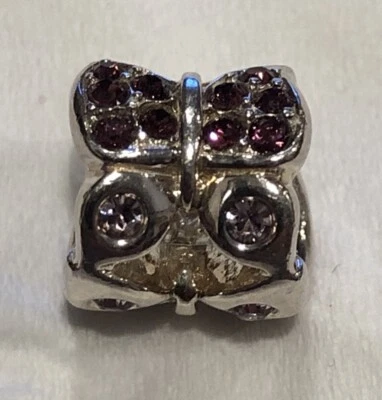 CHAMILIA PLATA ESTERLINA PÚRPURA SWAROVSKI ALETEO ABALORIO Foto 1 de 4