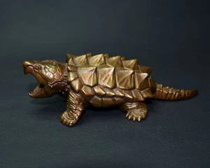 Casting Bronze True crocodile turtle Statue Artwork, Bookcase Decor Collectible - Picture 1 of 7